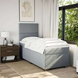 vidaXL Box spring postelja z vzmetnico svetlo siva 80x200 cm blago | Shoptok.si