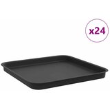 Kvadratna posuda za cvijeće 24 pcs Crna 32 x 32 x 2,5 cm | shoptok.hr