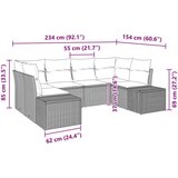 Set Kauča za Vrt s Jastucima Bež Poli Ratan | shoptok.hr