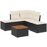 Maison Chic Seti vrtnega pohištva - Vrtna garnitura - Vrtni pohištvo set 6-delna z blazinami črna poli ratan, (21812865) | Shoptok.si