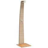 Vanjski tuš bež 55x60x224 cm od poliratana i bagremovog drva | shoptok.hr