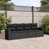 vidaXL 4-dijelni set vrtnih sofa od poliratana s jastucima crni Cijene