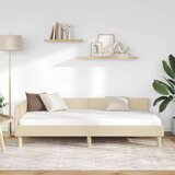 vidaXL Kotna postelja Drugo krema 80 x 200 cm Tkanina in oblikovan les | Shoptok.si