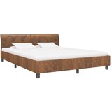 vidaXL okvir za krevet od umjetne brušene kože smeđi 160 x 200 cm | shoptok.hr