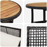 vidaXL 3 delni vrtni jedilni set črn poli ratan | Shoptok.si