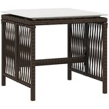  Vrtni taburei s jastucima 4 kom smeđi 41x41x36 cm od poliratana | shoptok.hr