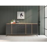 XORA komoda, antracit, barve hrasta | Shoptok.si