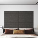 vidaXL Stenski paneli 12 kosov temno sivi 90x15 cm blago 1,62 m²