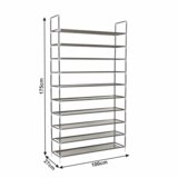 Kondela 10-vrstna omara za čevlje, siva, FILOU | Shoptok.si