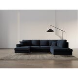 Cosmopolitan Design Tamno plava baršunasti sklopiva/s prostorom za odlaganje kutna garnitura (s desnim kutom/u obliku slova "U") Kyoto – | shoptok.hr