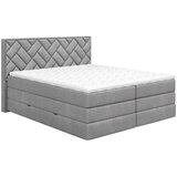 MID.YOU POSTELJA BOXSPRING 180 cm x 200 cm , tekstil, leseni material srebrne barve | Shoptok.si