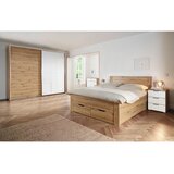 CARRYHOME OMARA Z DRSNIMI VRATI, bela, barve hrasta | Shoptok.si