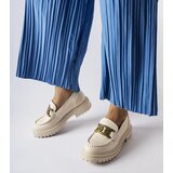 Gemre Beige loafers decorated with a buckle Schlanders | Shoptok.si
