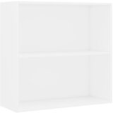 Maison Chic Knjižna omara - Knjižni regal 2-nadstropna bela 80x30x76,5 cm inženirski les, (21724889) Cene