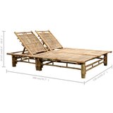  Ležaljka za sunčanje za dvije osobe od bambusa s jastucima | shoptok.hr