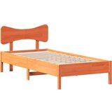 Maison Chic Posteljni okvir - Enojna postelja - Postelja za odrasle brez vzmetnice voščeno rjav 90x200 cm borovina-J8218, (21770945) | Shoptok.si