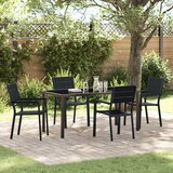 vidaXL set od 5 dijelova za vrtni ručak crni HDPE | shoptok.hr