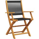  3-dijelni bistro set od polipropilen i masivnog drva crni | shoptok.hr