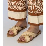 Gemre Beige braided women's slippers Ellinara | ePonuda.com