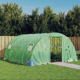 vidaXL Rastlinjak z jeklenim ogrodjem zelen 16 m² 4x4x2 m Cene