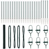 vidaXL Heksagonalna ograja Zelena 1,5x50 m Jeklo, Ograjne stebre s spike 13 kos Ø32 mm 170 cm Galvanizirano jeklo | Shoptok.si