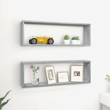 Maison Chic Stenska kockasta polica - Viseča polica 2 kosa siva sonoma 80x15x26,5 cm, (21793841) | Shoptok.si