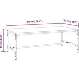  Stolić za kavu boja sivog hrasta 80x50x35 cm konstruirano drvo | shoptok.hr