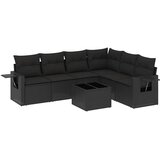  7-dijelni set vrtnih sofa od poliratana s jastucima crni | shoptok.hr