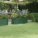  Povišena vrtna gredica od pocinčanog čelika 114 x 40 x 36 cm zelena | shoptok.hr