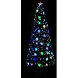  Božićno drvce s LED pahuljama crno 240 cm od optičkih vlakana | Eponuda.com
