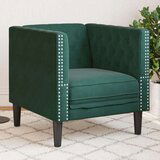  Chesterfield kavč stol Temno zeleni žamet, (21749696) | Shoptok.si