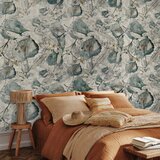  Foto tapeta - Autumn souvenirs - cool grey floral pattern with leaves 150x105 | shoptok.hr