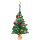  Umjetno osvijetljeno božićno drvce s kuglicama zeleno 64 cm | shoptok.hr