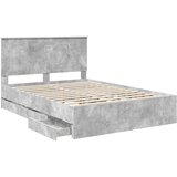  Krevetna konstrukcija s ladicama Betonski sivi 140 x 190 cm | shoptok.hr