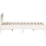  Okvir kreveta s uzglavljem bijeli 120 x 190 cm od borovine | shoptok.hr