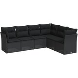  The Living Store Vrtna sedežna garnitura 6-delna z blazinami črna poli ratan - Vrtna Sedežna Garniture, (21443389) | Shoptok.si