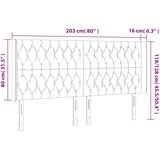  LED uzglavlje ružičasto 203x16x118/128 cm baršunasto | shoptok.hr