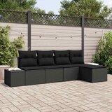  Sjedeća garnitura za vrt 5 kom. Crna poliratan 294 x 117 x 85 cm | shoptok.hr