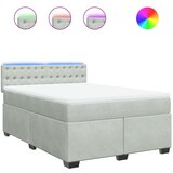 vidaXL Box spring postelja z vzmetnico svetlo siva 140x200 cm žamet, (21308045) Cene