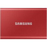 Samsung SSD T7 External 2TB, USB 3.2, 1050/1000 MB/s, included USB Type C-to-C and Type C-to-A cables, 3 yrs, metallic red, EAN: 8806090312441 | shoptok.hr
