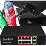  Lan switch poe mrežno stikalo 10 port razdelilnik do 100 mb/s uplink | shoptok.hr