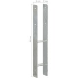 vidaXL Ograjna sidra 6 kosov srebrna 9x6x60 cm pocinkano jeklo | Shoptok.si