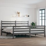 vidaXL Okvir za krevet od masivne borovine 200 x 200 cm sivi Cijene