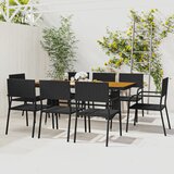  9-dijelni vanjski blagovaonski set od poliratana crni | shoptok.hr