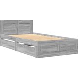 vidaXL Okvir za krevet s uzglavljem siva boja hrasta 90x190 cm drveni | shoptok.hr