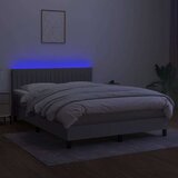  Box spring s madracem LED svjetlosivi 140x200 cm tkanina | shoptok.hr