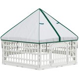 vidaXL Ograda za Pse s 6 Panoa 177 5 x 154 5 x 112 cm Plastika Bijela - s krovom i podlogom 177 5 x 154 5 x 112 cm Cijene