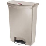 Rubbermaid Zbiralnik odpadkov s pedalom SLIM JIM®, prostornina 90 l, ŠxVxG 353 x 826 x 570 mm, pomična izvedba, bež | Shoptok.si