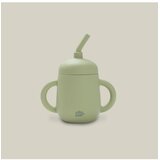 Interbaby silikonska čaša za malu djecu sa slamkom Olive Green | shoptok.hr