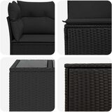  Set sofe 8 kom. Crna Poli Rattan i čelik | shoptok.hr